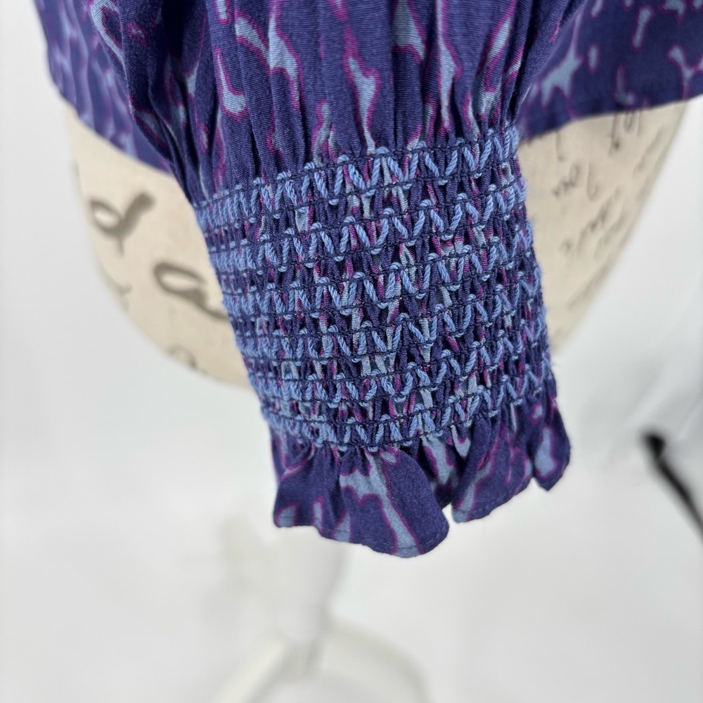 Rails Purple Smocked Blouse with Relaxed Fit - Picture 12 of 15